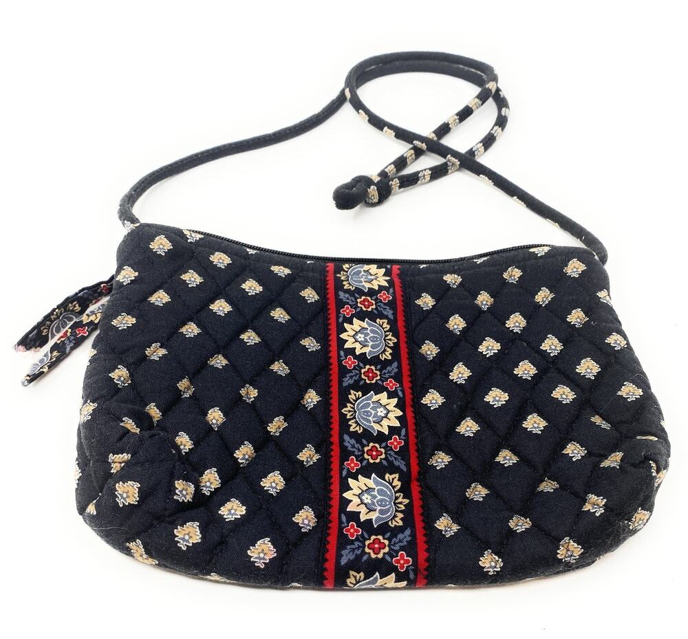 Vera Bradley classic black crossbody bag Red interior